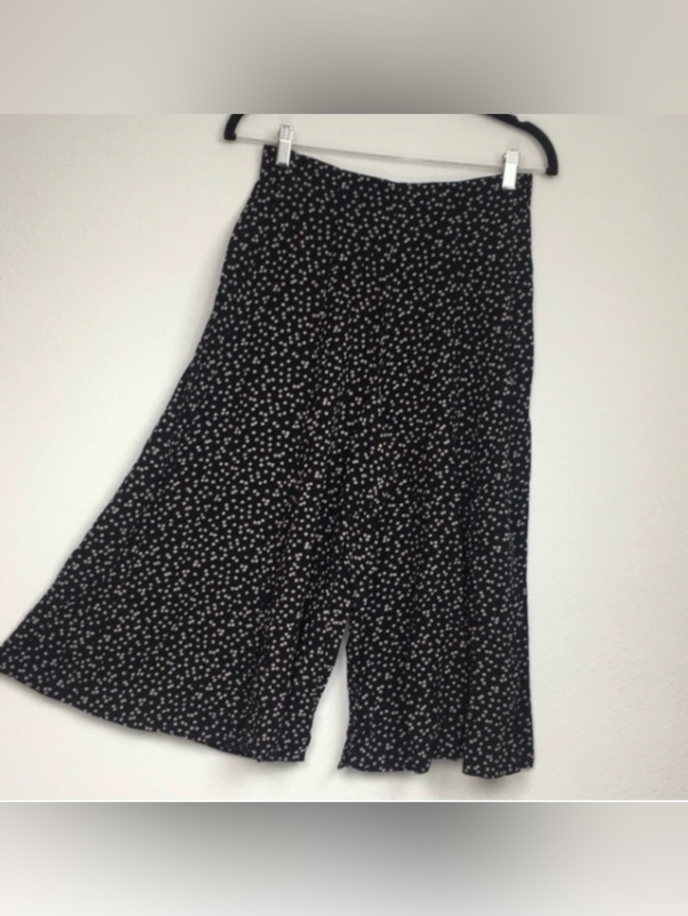 Vintage Carole Little Womens Black Tan Cube High Waist Crop Gaucho Pant 4P Retro